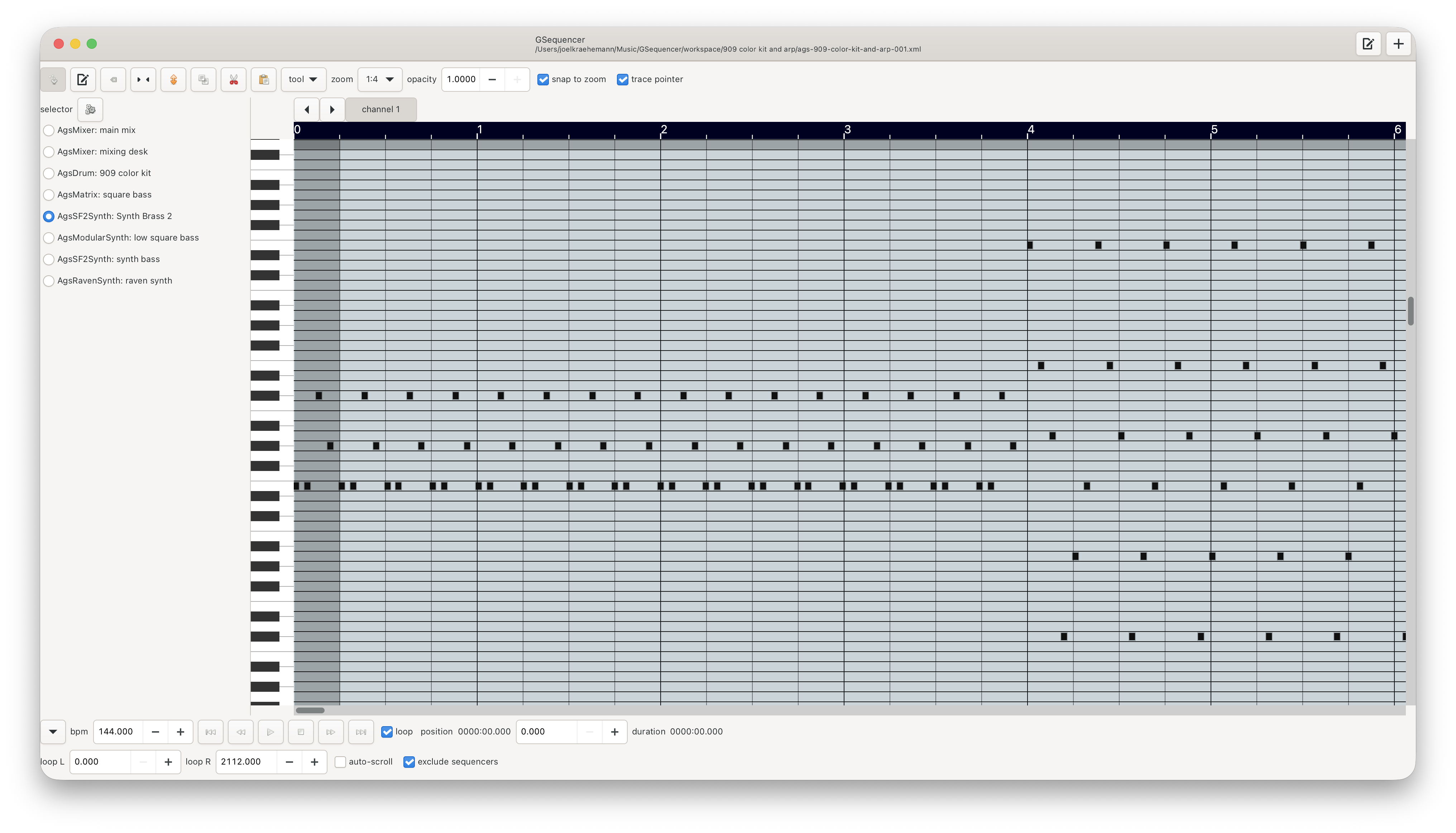 GSequencer screenshot piano roll